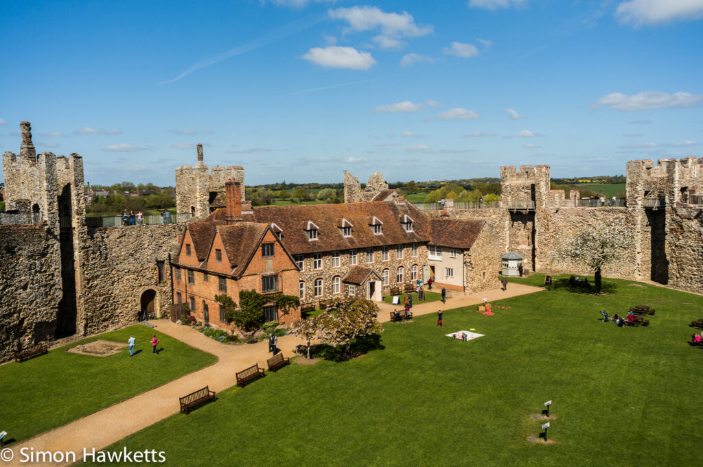 pictures of framlingham in suffolk looking at the castle keep from the battlements of framlingham castle 2