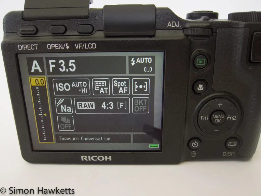 ricoh gxr system camera fast access screen