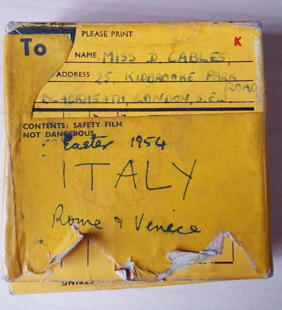 A collection of 8 mm home movies 2 8mm Home Movies - Rome & Venice Easter 1954