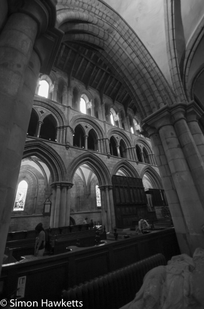 Some black & white pictures taken in Hexham Abbey - Arch and Arches