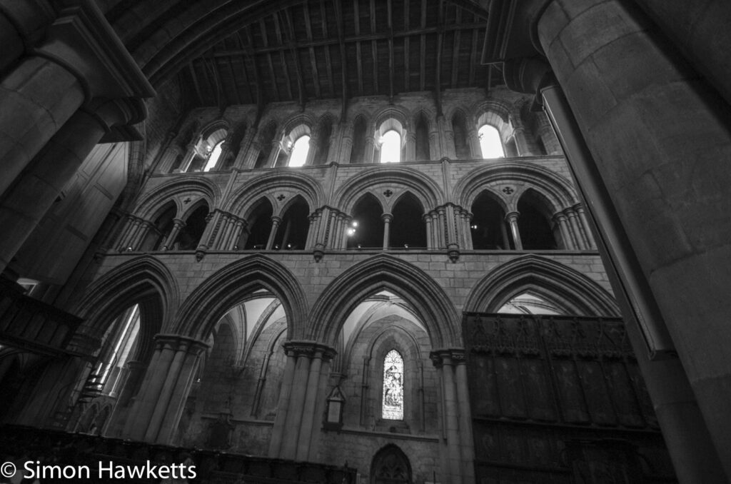 Some black & white pictures taken in Hexham Abbey - Arches