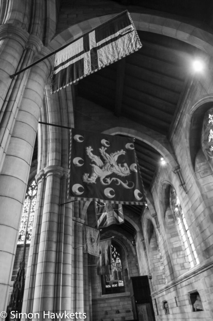 Some black & white pictures taken in Hexham Abbey - Flags