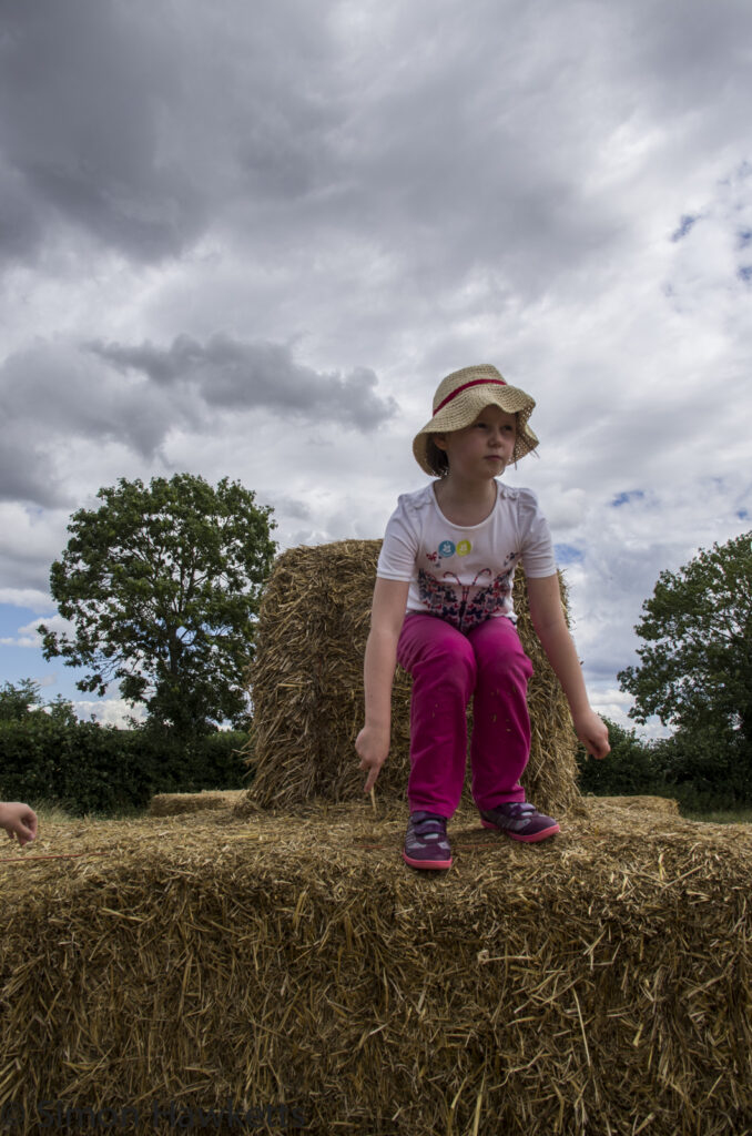 wimpole hall in cambridgeshire pictures little girl playing on bales