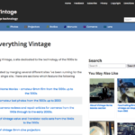 A Screen shot of the Everything Vintage web site